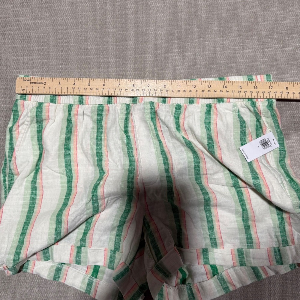 Old Navy High Rise Linen Blend Striped Shorts Womens Large Colorful Breathable - Picture 6 of 8